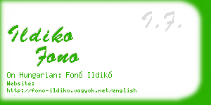 ildiko fono business card